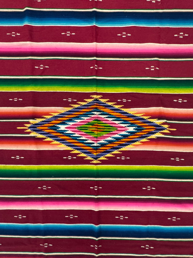 Mexican Saltillo Rainbow Serape Blanket
