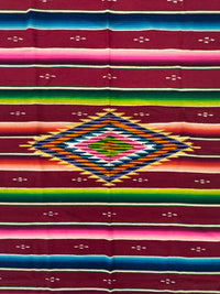 Mexican Saltillo Rainbow Serape Blanket