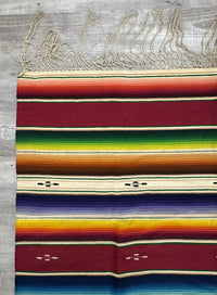 Mexican Saltillo Rainbow Serape Blanket