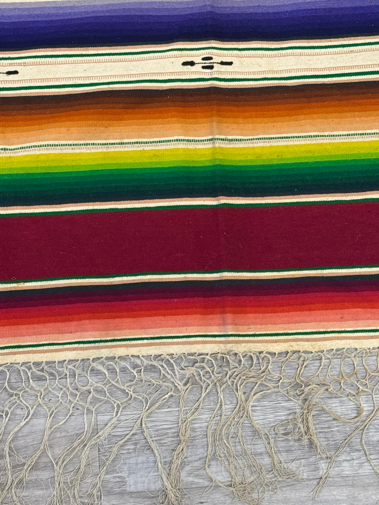 Mexican Saltillo Rainbow Serape Blanket