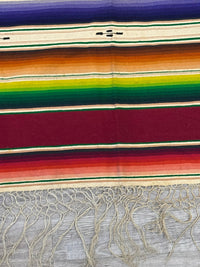 Mexican Saltillo Rainbow Serape Blanket