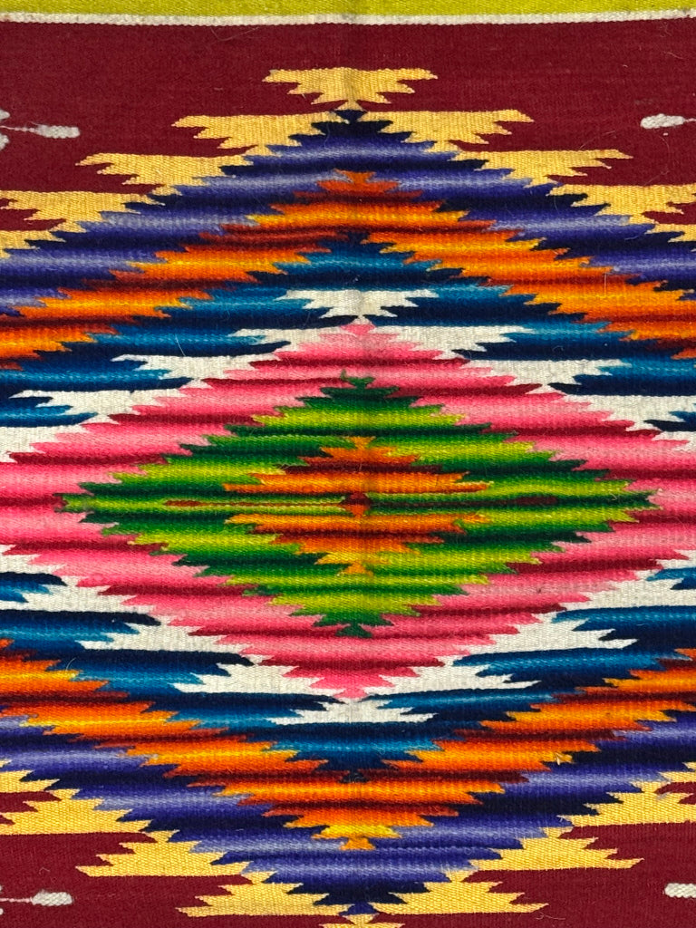 Mexican Saltillo Rainbow Serape Blanket