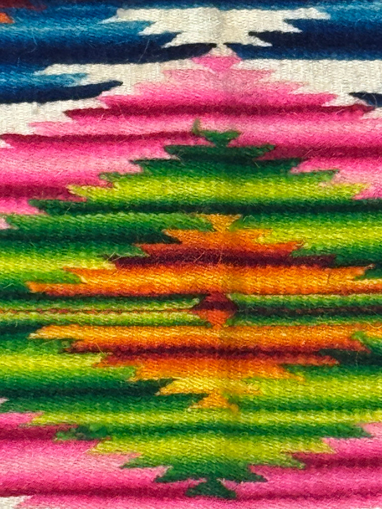 Mexican Saltillo Rainbow Serape Blanket