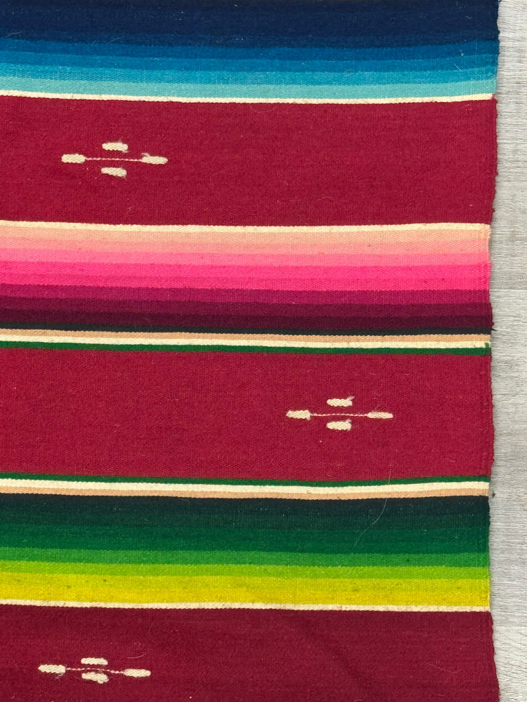 Mexican Saltillo Rainbow Serape Blanket