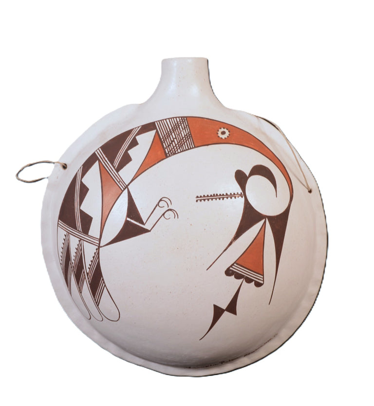 Acoma Pueblo Pottery Canteen By Franklin Peters