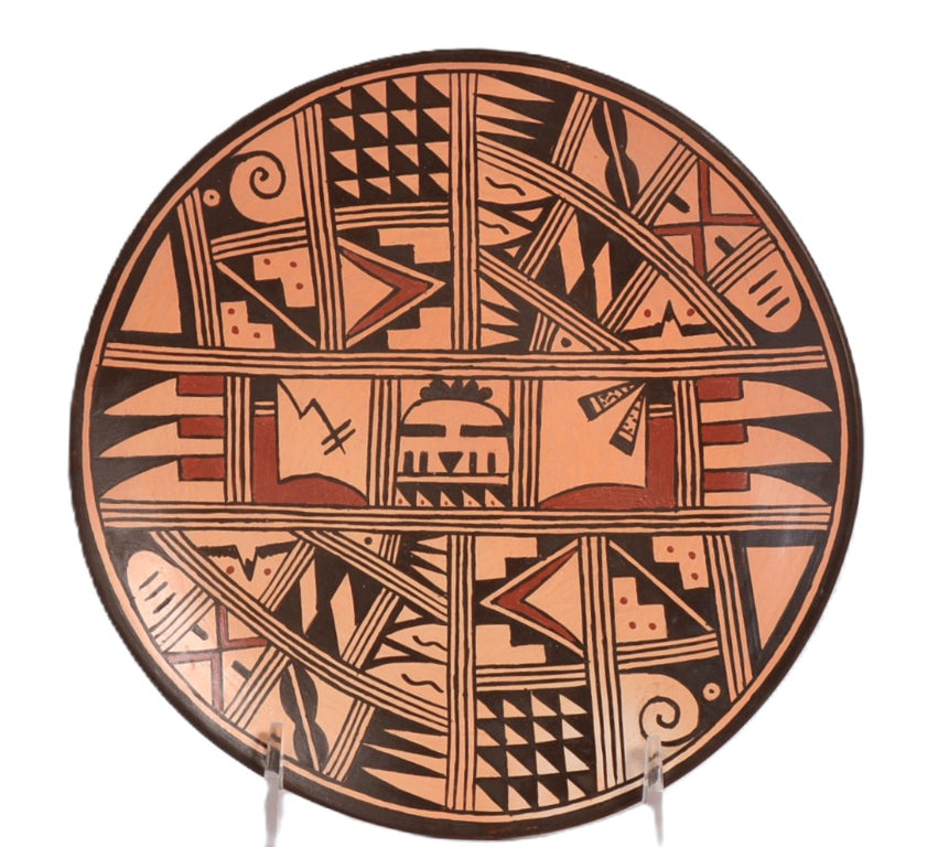 Hopi Pueblo Pottery Plate By Louden Silas