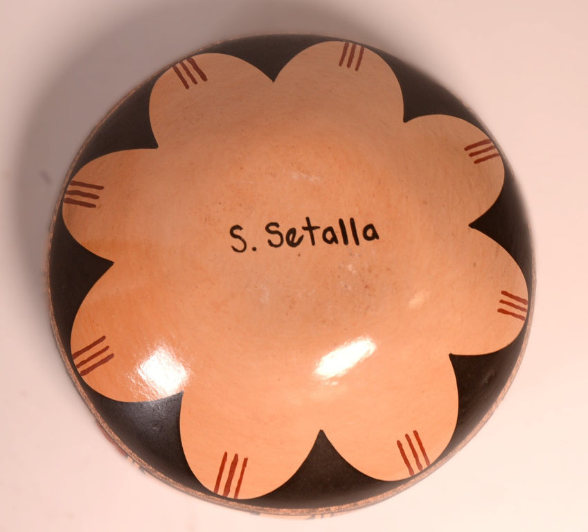 Hopi Pueblo Bowl Pottery By Stetson Setalla
