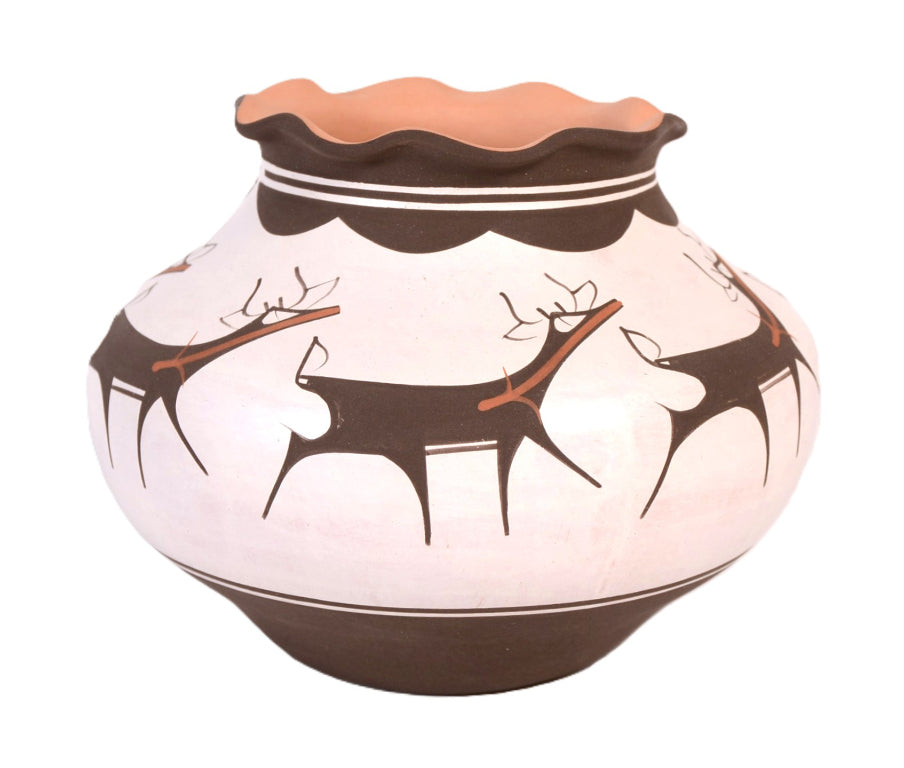Zuni Pueblo Pottery Deer Jar By Anderson Peynetsa