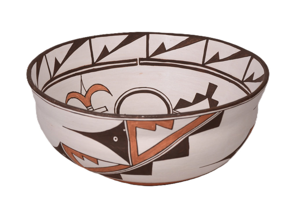 Zuni Pueblo Pottery Dough Bowl By Bobby Silas
