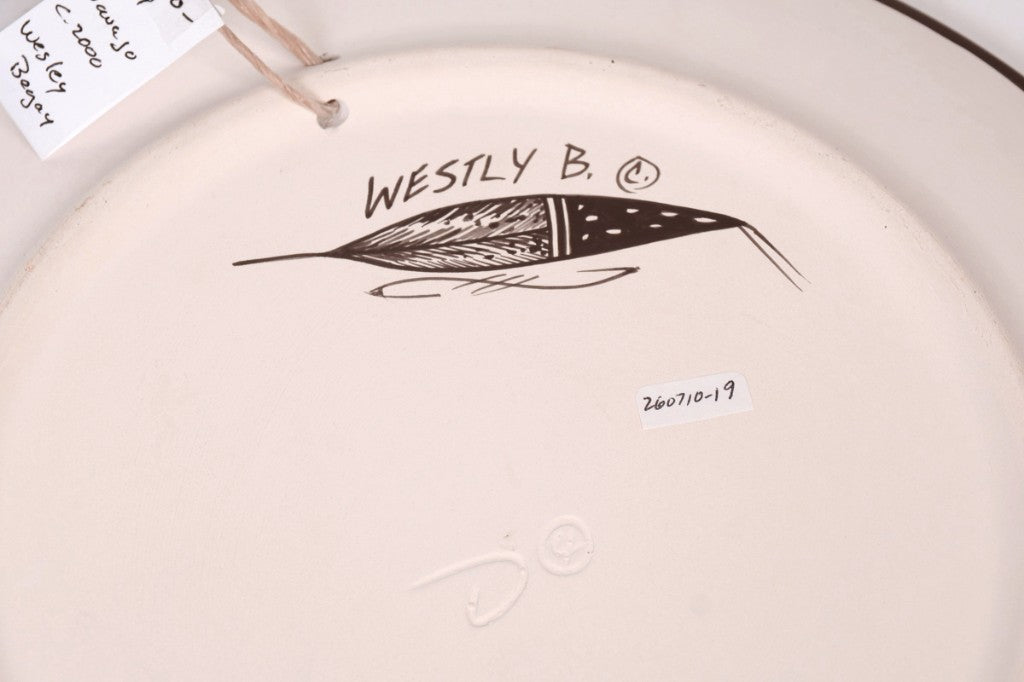 Navajo Polychrome Pottery Plate By Wesley Begay
