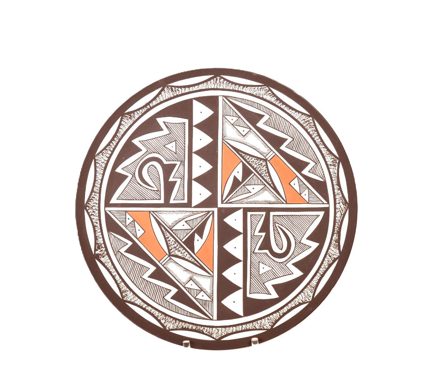 Navajo Polychrome Pottery Plate By Wesley Begay