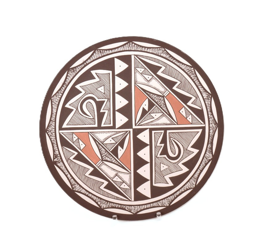 Navajo Polychrome Pottery Plate By Wesley Begay