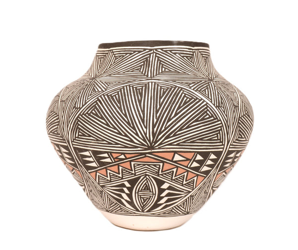 Acoma Pueblo Pottery Jar By Monroe Victorino