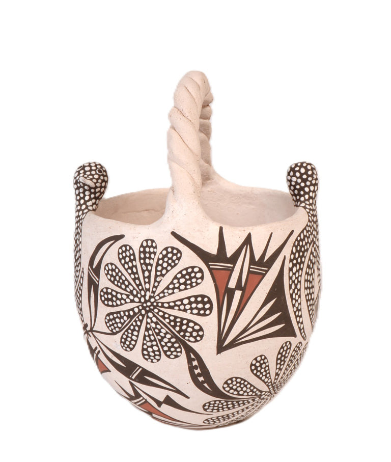 Acoma Pueblo Pottery Bowl Basket By Charlene Estevan