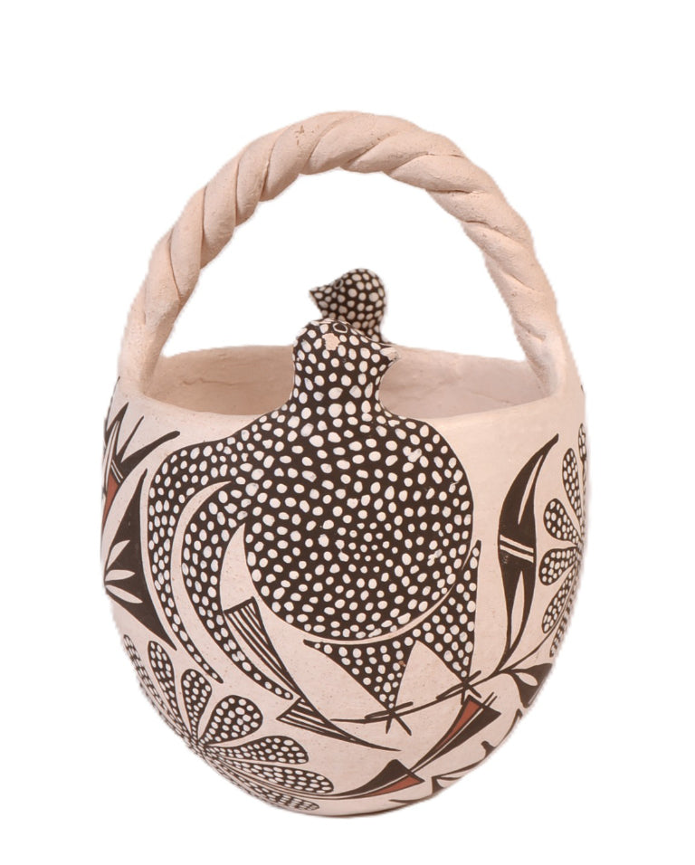 Acoma Pueblo Pottery Bowl Basket By Charlene Estevan