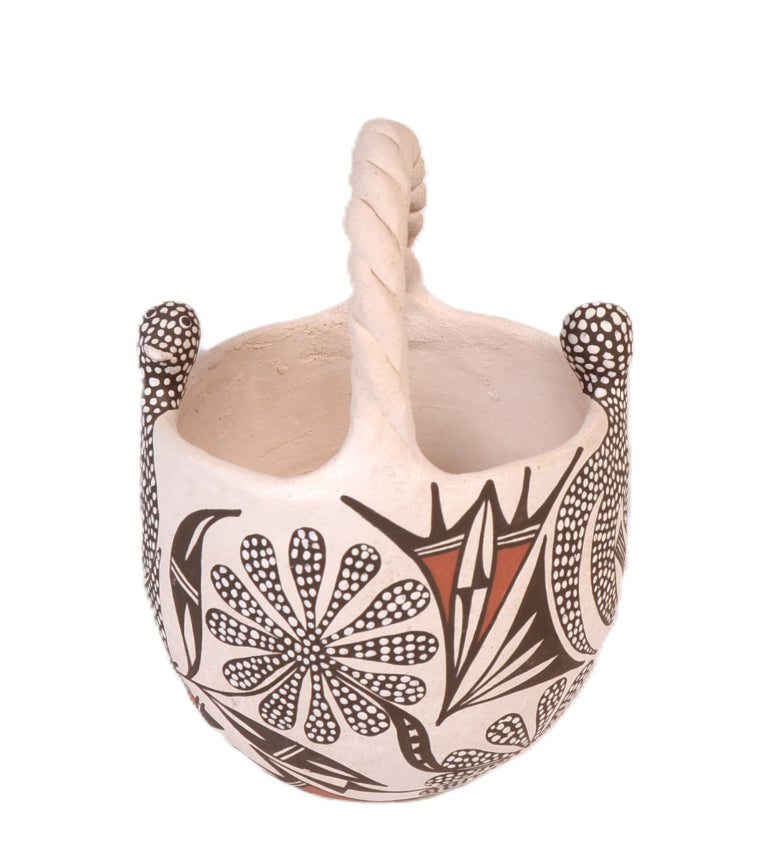 Acoma Pueblo Pottery Bowl Basket By Charlene Estevan