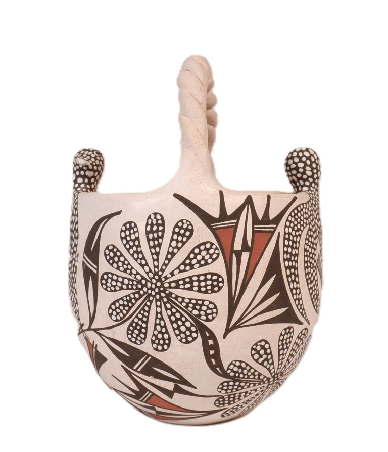 Acoma Pueblo Pottery Bowl Basket By Charlene Estevan