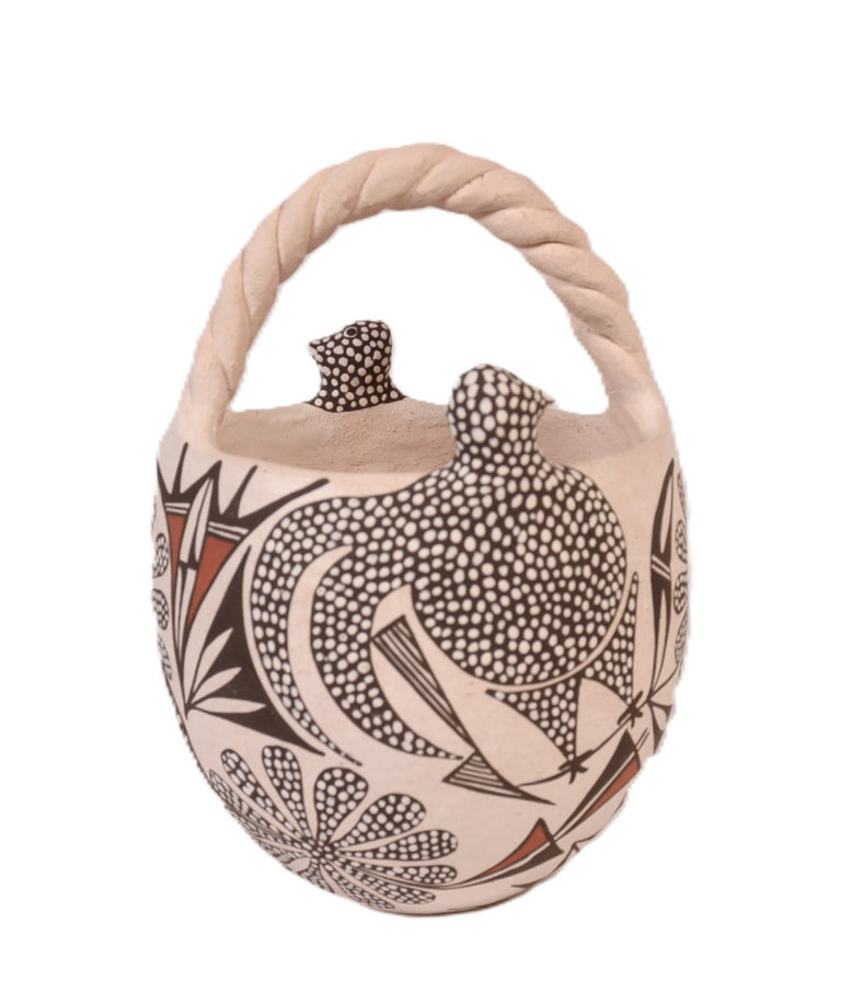 Acoma Pueblo Pottery Bowl Basket By Charlene Estevan