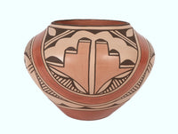 Zia Pueblo Pottery Jar By Ruby Pamana