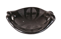Santa Clara Pueblo Black Dish Pottery with Twisted Handles