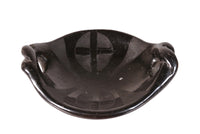 Santa Clara Pueblo Black Dish Pottery with Twisted Handles