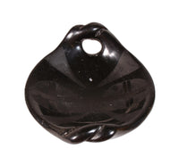 Santa Clara Pueblo Black Dish Pottery with Twisted Handles