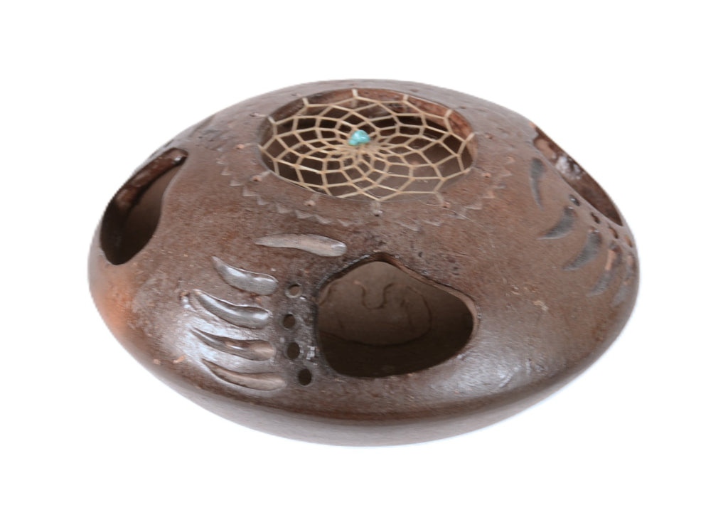 Navajo Pottery with Dream Catcher By Fernandez Benally