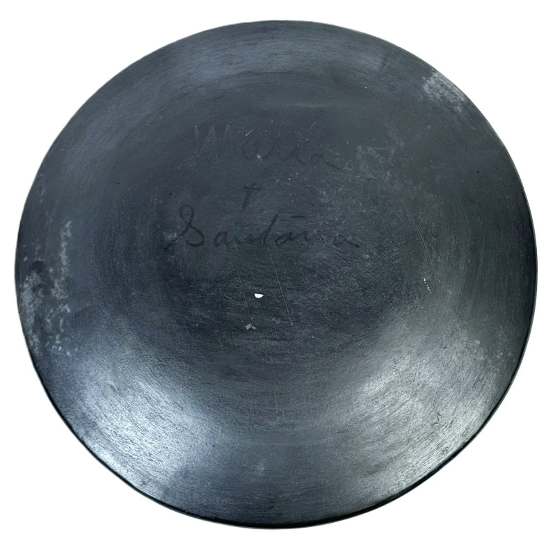San Illdifonso Pueblo Black Plate Pottery By Maria and Santana