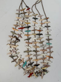Zuni Pueblo 3-Strand Fetish Necklace By David Tsikewa, with "David" tag