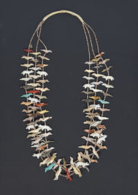 Zuni Pueblo 3-Strand Fetish Necklace By David Tsikewa, with "David" tag