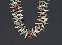 Zuni Pueblo 3-Strand Fetish Necklace By David Tsikewa, with "David" tag