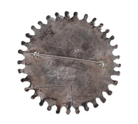 Zuni Pueblo Sterling Silver and Turquoise Brooch