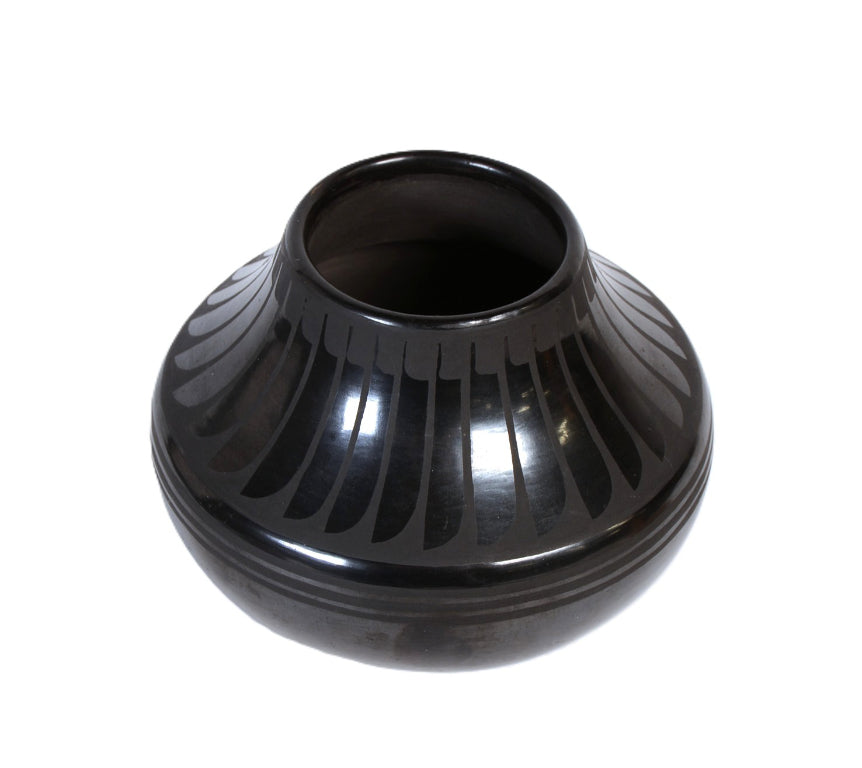 San Ildefonso Pueblo Feather Jar By Maria and Santana Martinez
