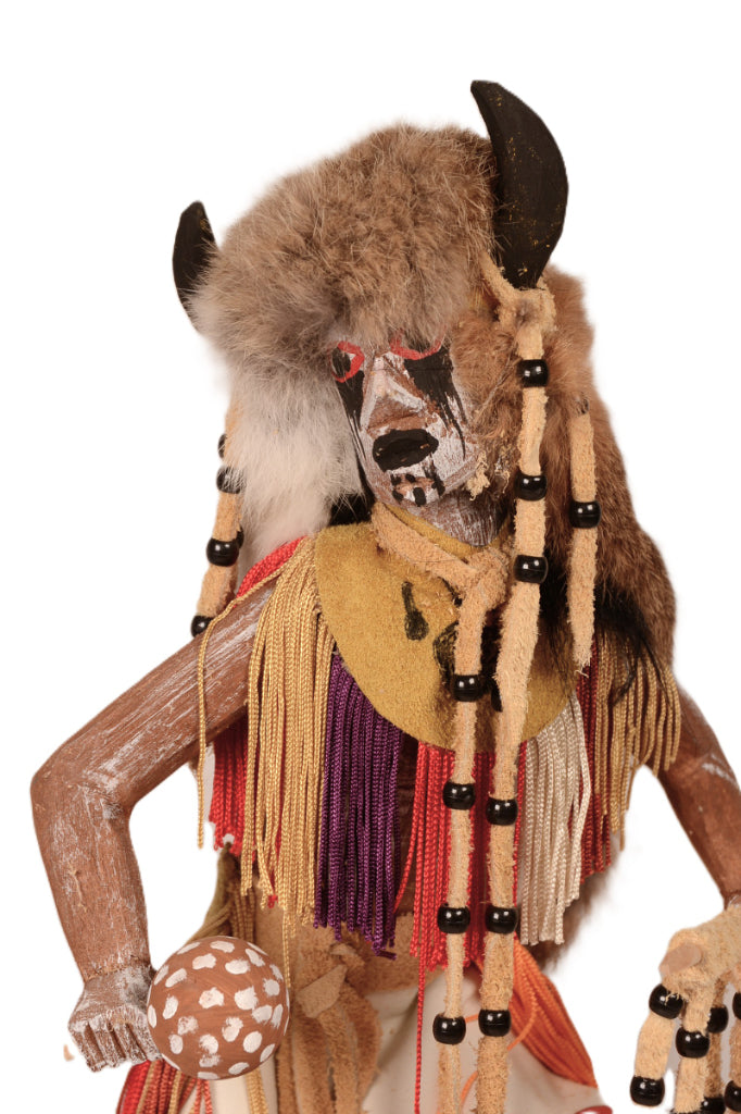 Navajo Buffalo Warrior Kachina Doll By Sammie Walker
