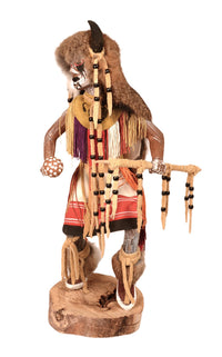Navajo Buffalo Warrior Kachina Doll By Sammie Walker