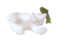 Inuit White Alabaster Bear with Jade Fish