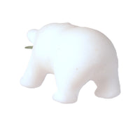 Inuit White Alabaster Bear with Jade Fish