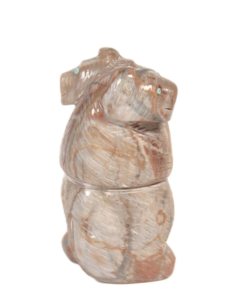 Zuni Pueblo Hugging Bears Fetish By Fitz Kiyite