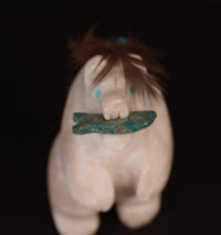 Zuni Pueblo Alabaster White Bear Fetish