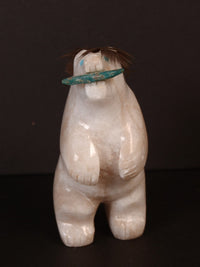 Zuni Pueblo Alabaster White Bear Fetish