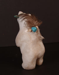 Zuni Pueblo Alabaster White Bear Fetish