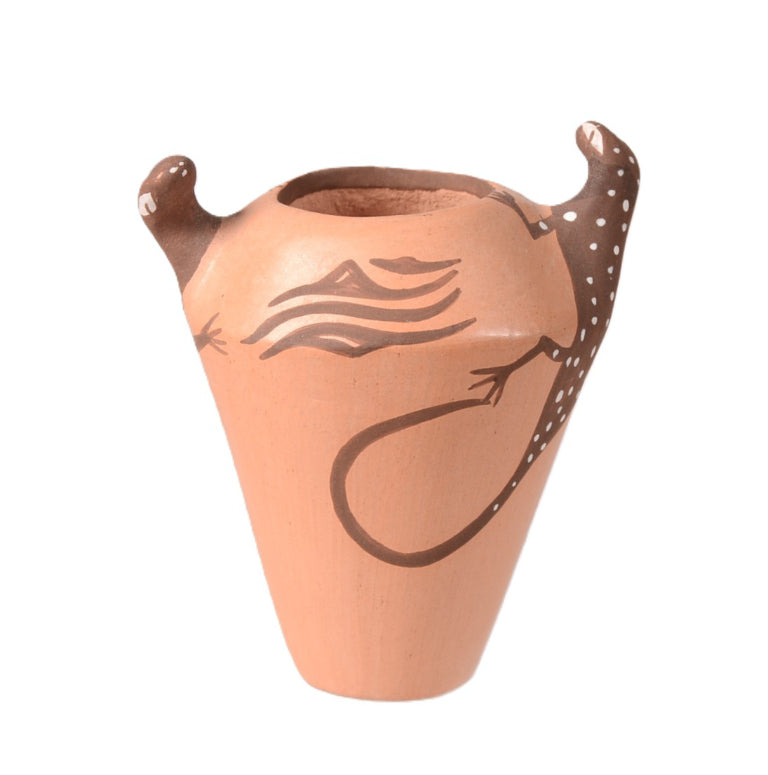 Zuni Pueblo Lizard Pottery Jar By Agnes Ponetsa