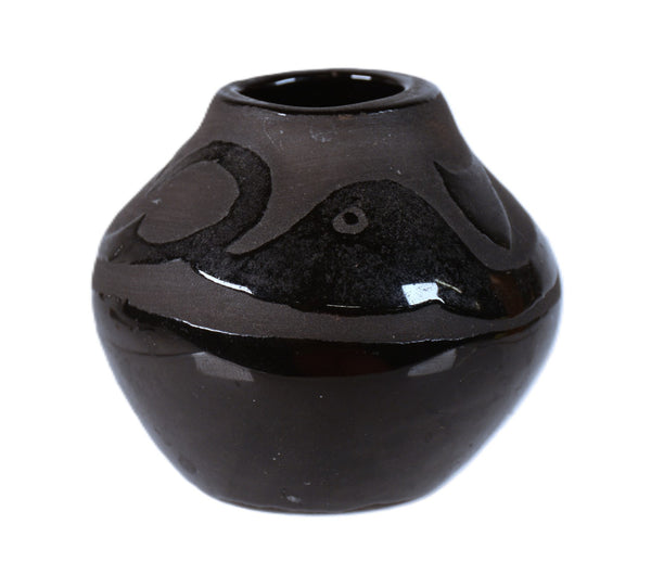 South West Commercial Black Pottery Jar By MA