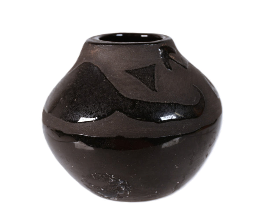 South West Commercial Black Pottery Jar By MA