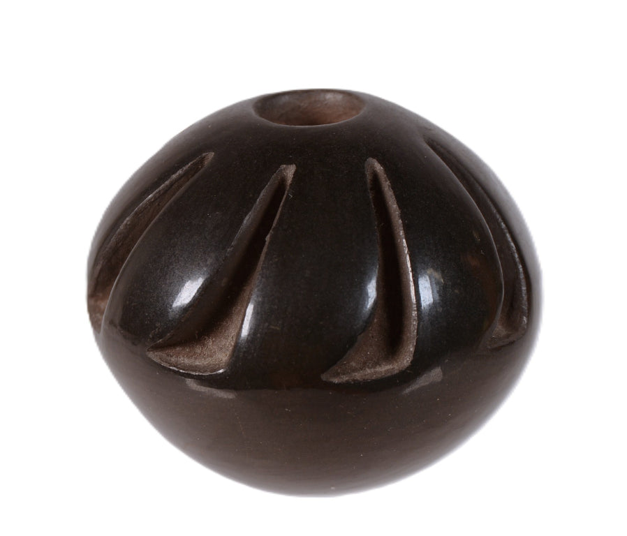 Santa Clara Pueblo Black Carved Pottery By Pauline Salazar