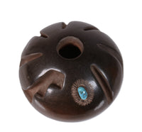 Santa Clara Pueblo Black Carved Pottery By Pauline Salazar