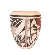 Hopi Pueblo White Jar Polychrome Pottery Vase By Frog Woman