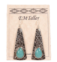 Navajo Sterling Silver and Turquoise Earrings By Mary C. and Everett Teller