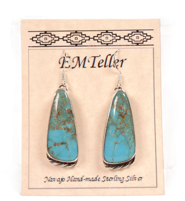 Navajo Sterling Silver and Turquoise Earrings By Mary C. and Everett Teller
