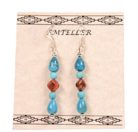 Navajo Sterling Silver and Turquoise Earrings By Mary C. and Everett Teller